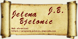 Jelena Bjelonić vizit kartica